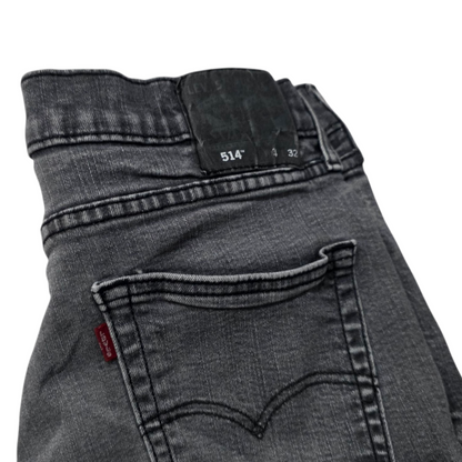 Pantalon Recto Levis 514 34x32 Negro Deslavado