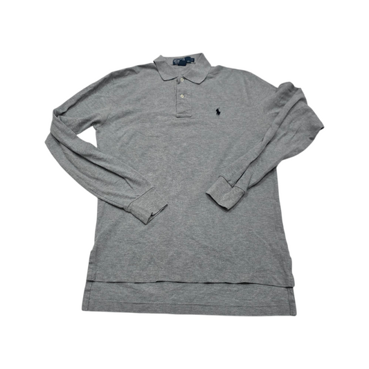 Playera Polo Ralph Lauren Chico S Gris Manga Larga