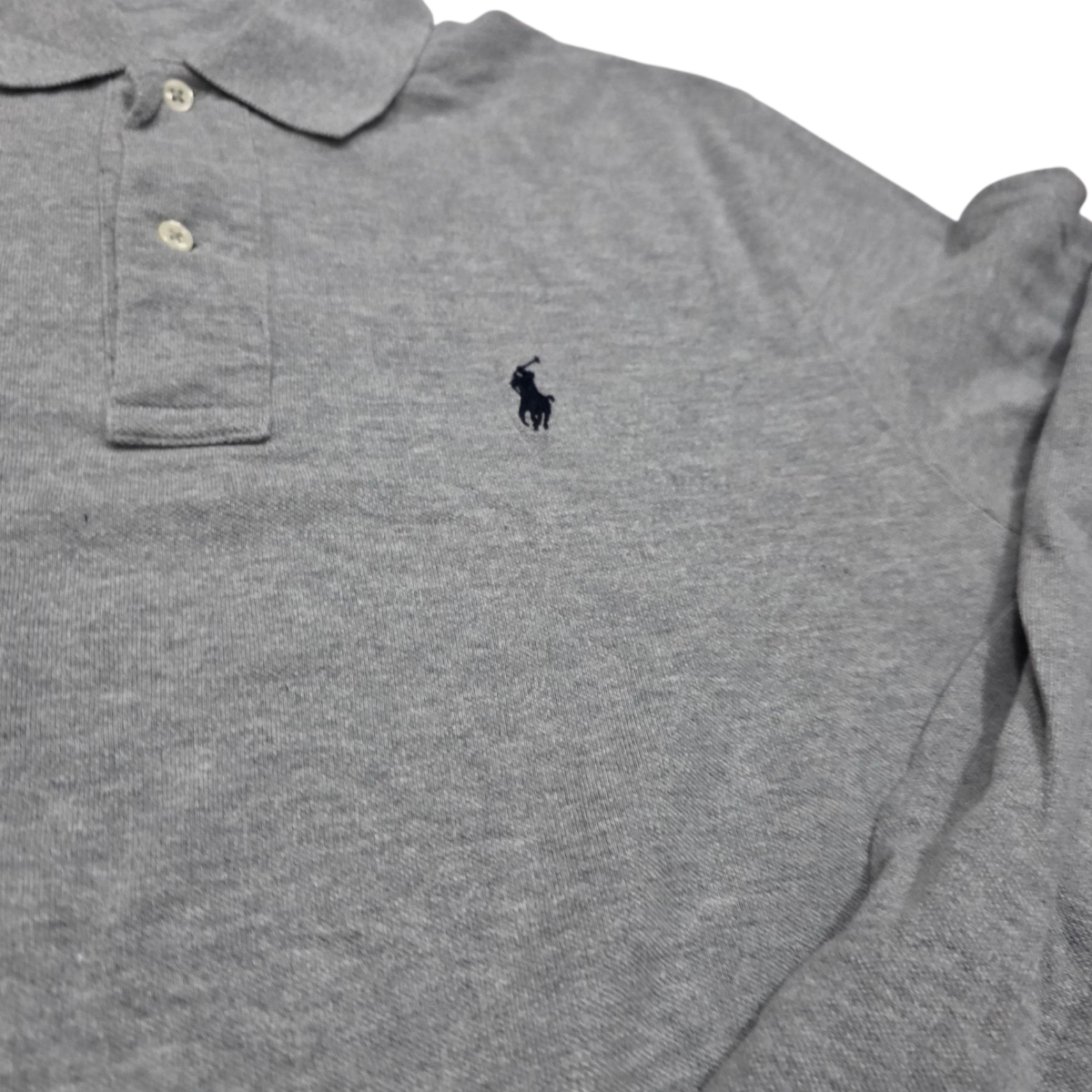 Playera Polo Ralph Lauren Chico S Gris Manga Larga