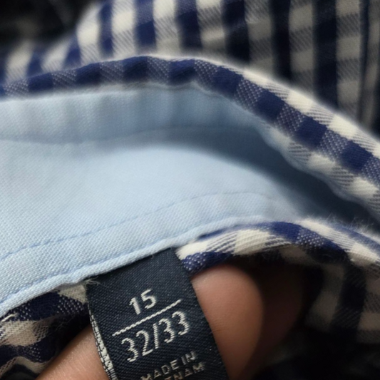 Camisa Nautica Mediana M 15 Cuadros Azul