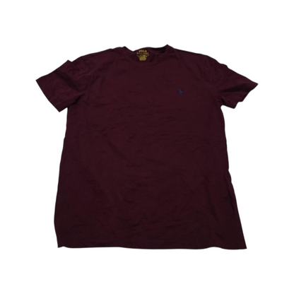 Playera Custom Slim Fit Ralph Lauren Medianam Vino Pony Azul