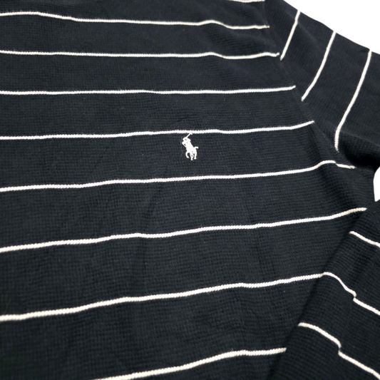 Playera Manga Larga Ralph Lauren Grande L Azul Lineas