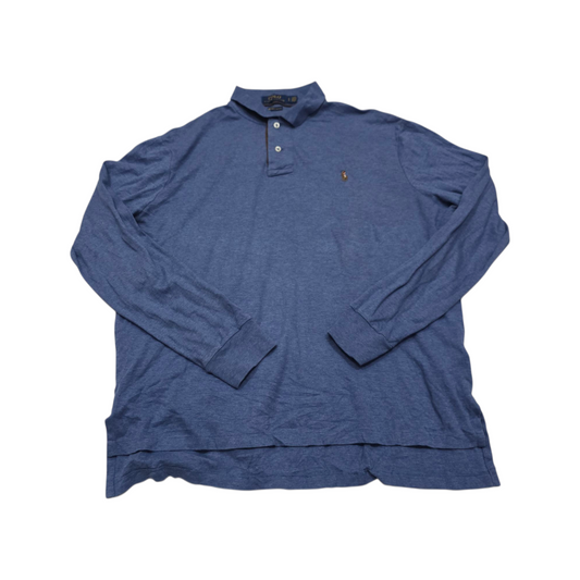 Playera Manga Larga Polo Ralph Lauren Grande Azul Pony Color