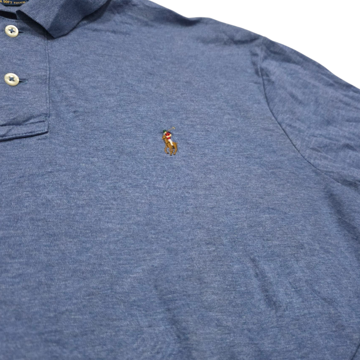 Playera Manga Larga Polo Ralph Lauren Grande Azul Pony Color