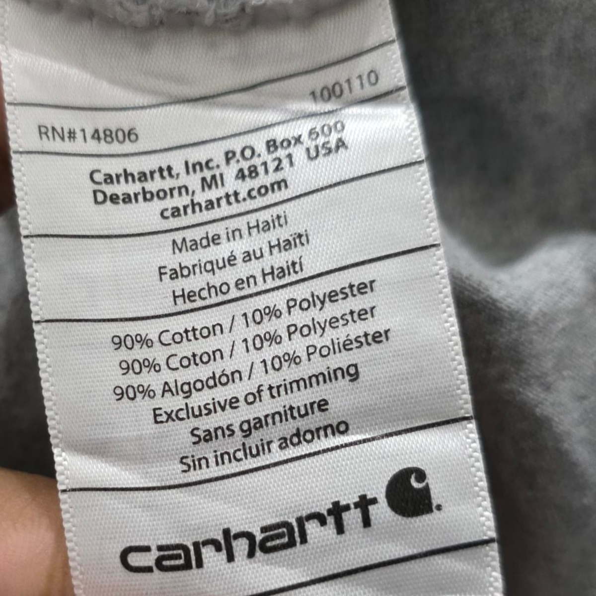 Playera Manga Larga Carhartt Grande L Gris