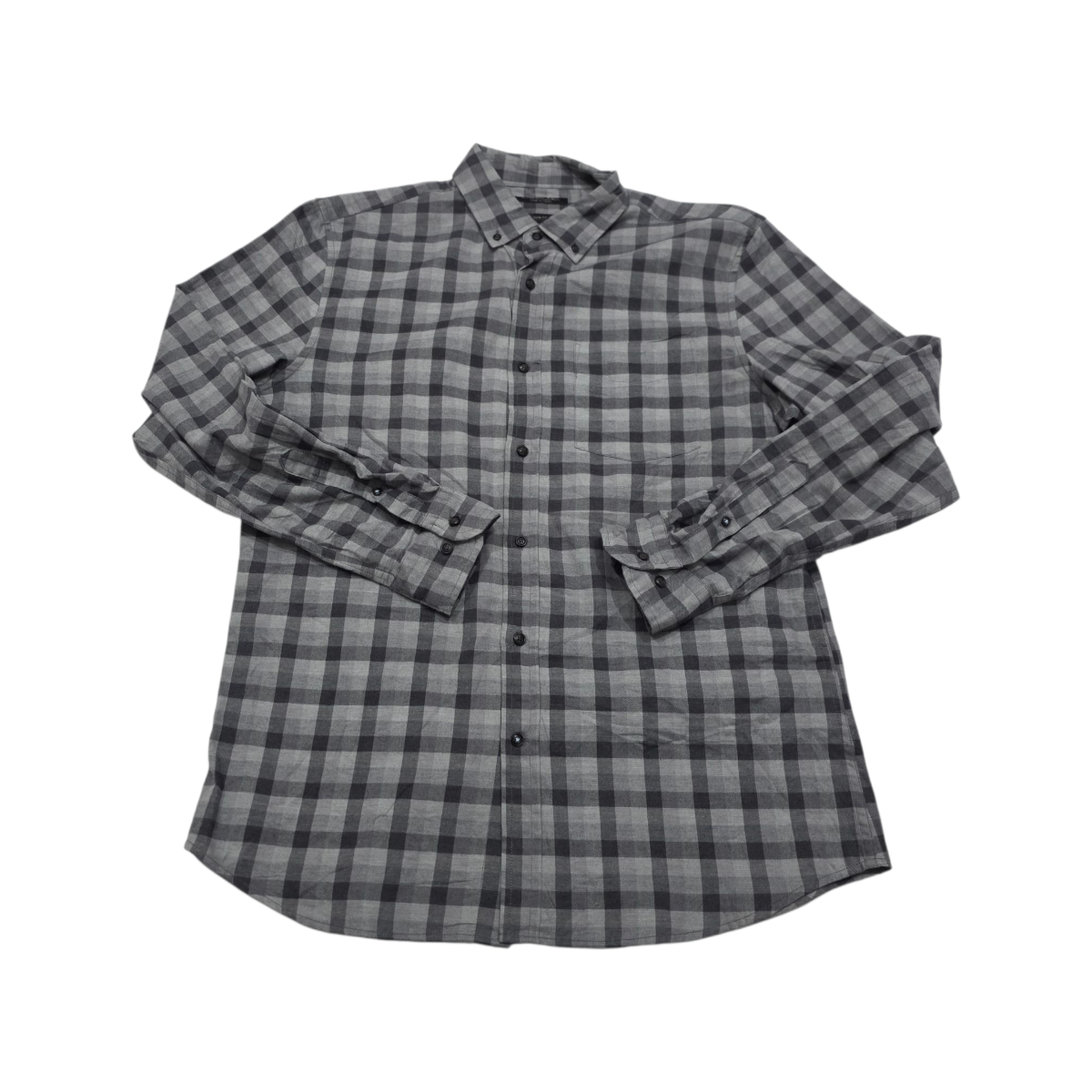 Camisa Slim Fit Banana Republic Grande L Cuadro Gris