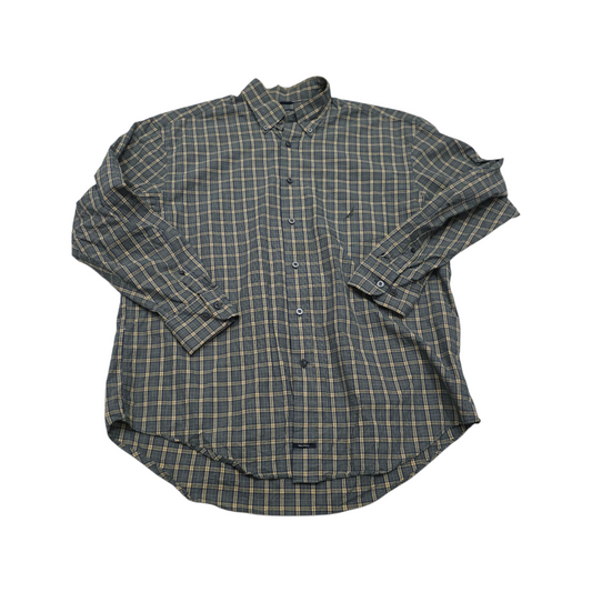 Camisa Nautica Grande L Cuadro Azul Y Amarillo