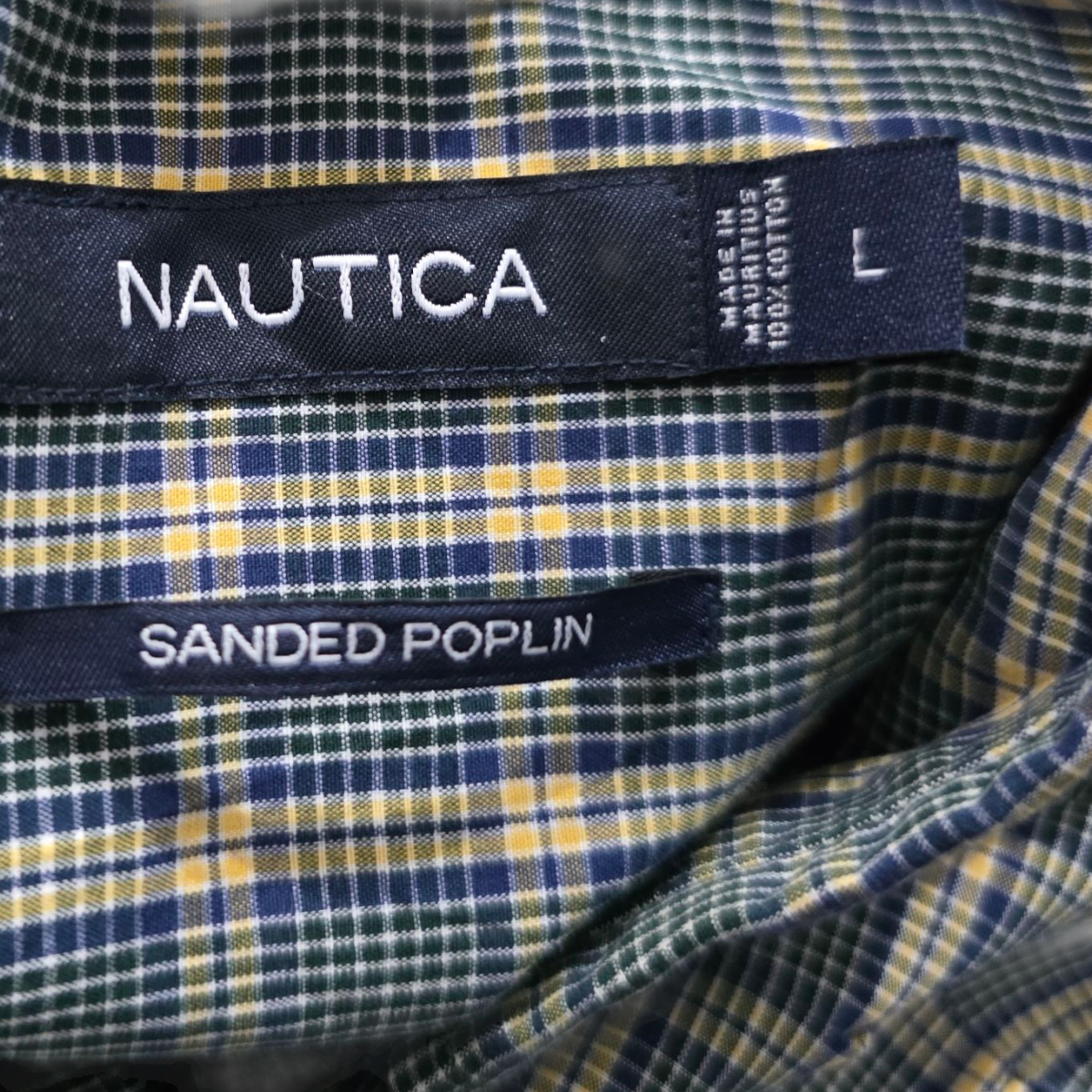 Camisa Nautica Grande L Cuadro Azul Y Amarillo