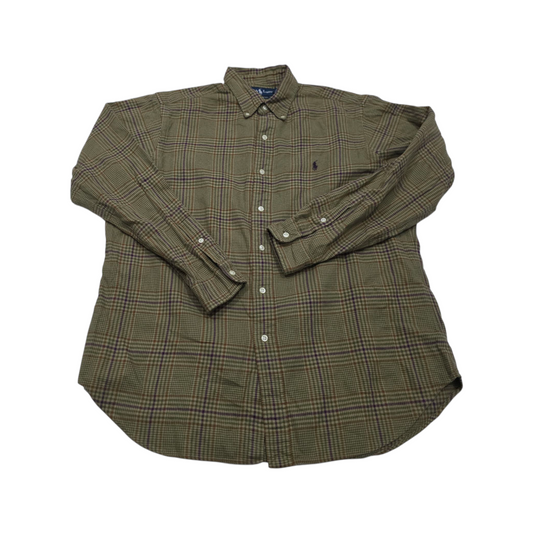 Camisa Ralph Lauren Grande L Cuadro Verde Cafe