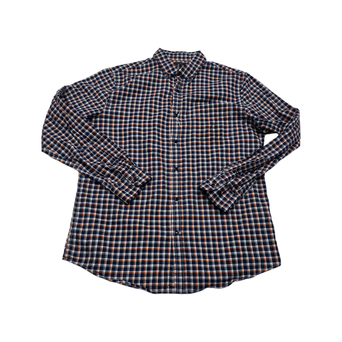 Camisa Banana Republic Grande L Cuadro Azul Naranja