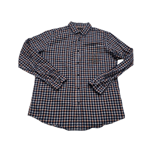 Camisa Banana Republic Grande L Cuadro Azul Naranja
