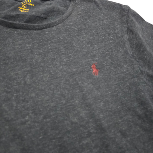 Playera Ralph Lauren Grande L Gris Oscuro Pony Vino