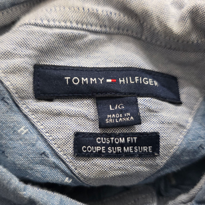 Camisa Manga Corta Tommy Hilfiger Grande L Azul Letras