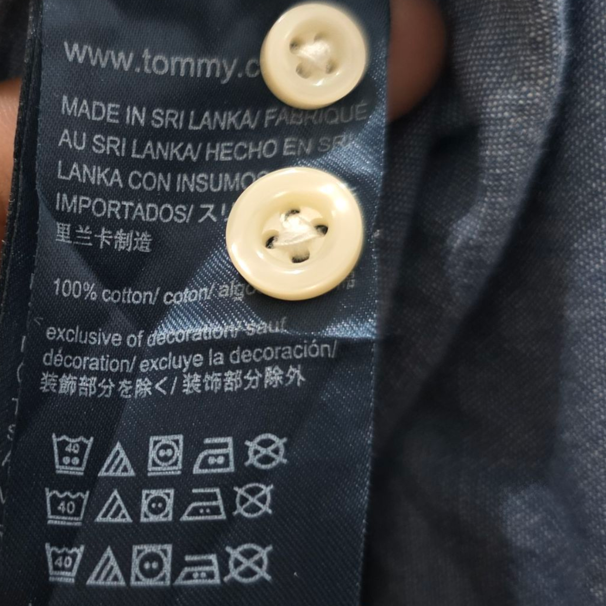 Camisa Manga Corta Tommy Hilfiger Grande L Azul Letras