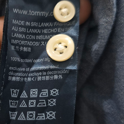 Camisa Manga Corta Tommy Hilfiger Grande L Azul Letras