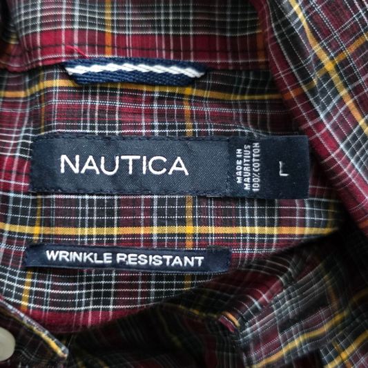Camisa Nautica Grande L Rojo Cuadro Colors