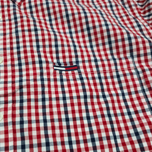 Camisa Tommy Hilfiger Xxl Cuadro Rojo Azul