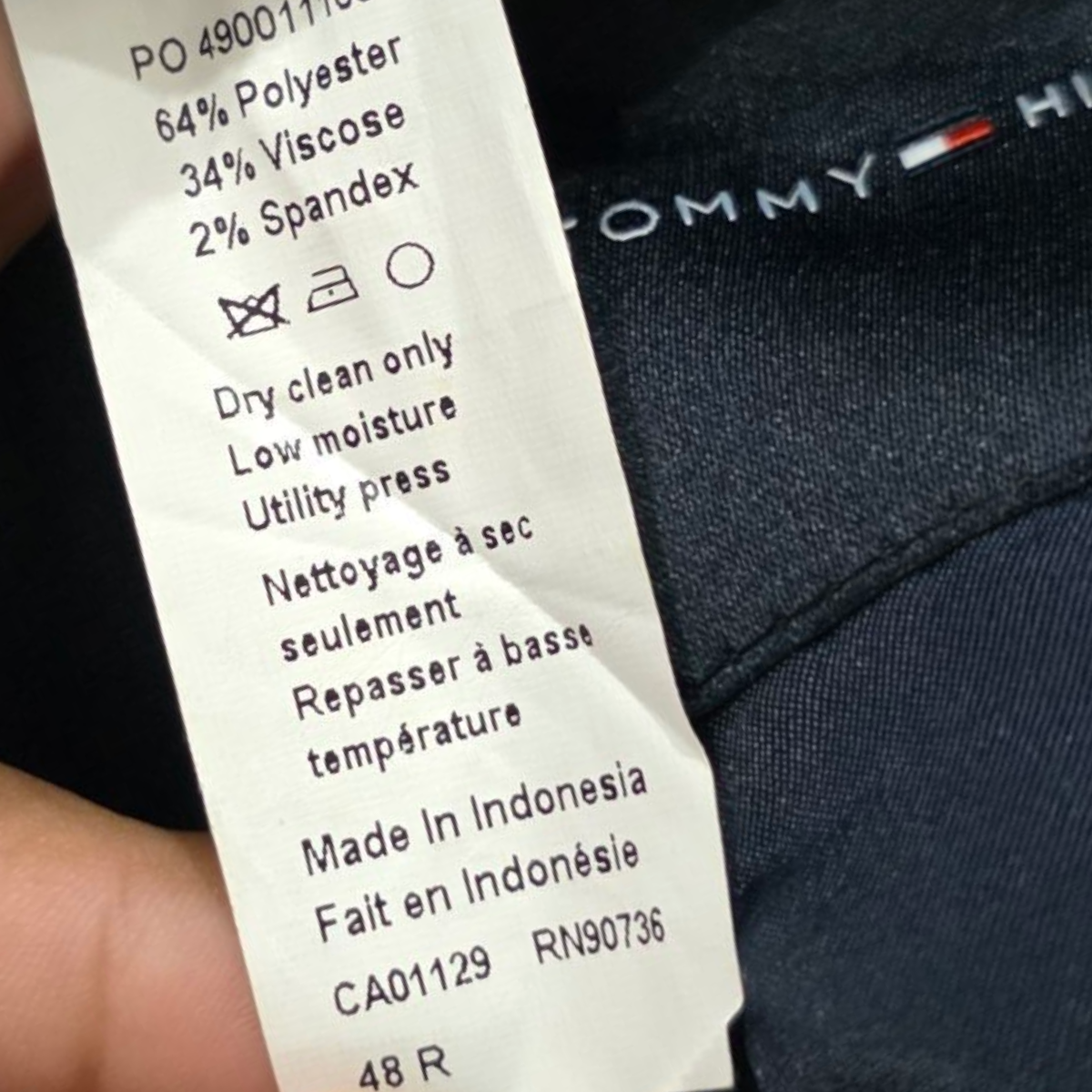 Saco Tommy Hilfiger 48r Cuadro Azul