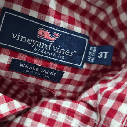 Camisa Bebe Vineyard Vines 3t Cuadros Rojo Blanco