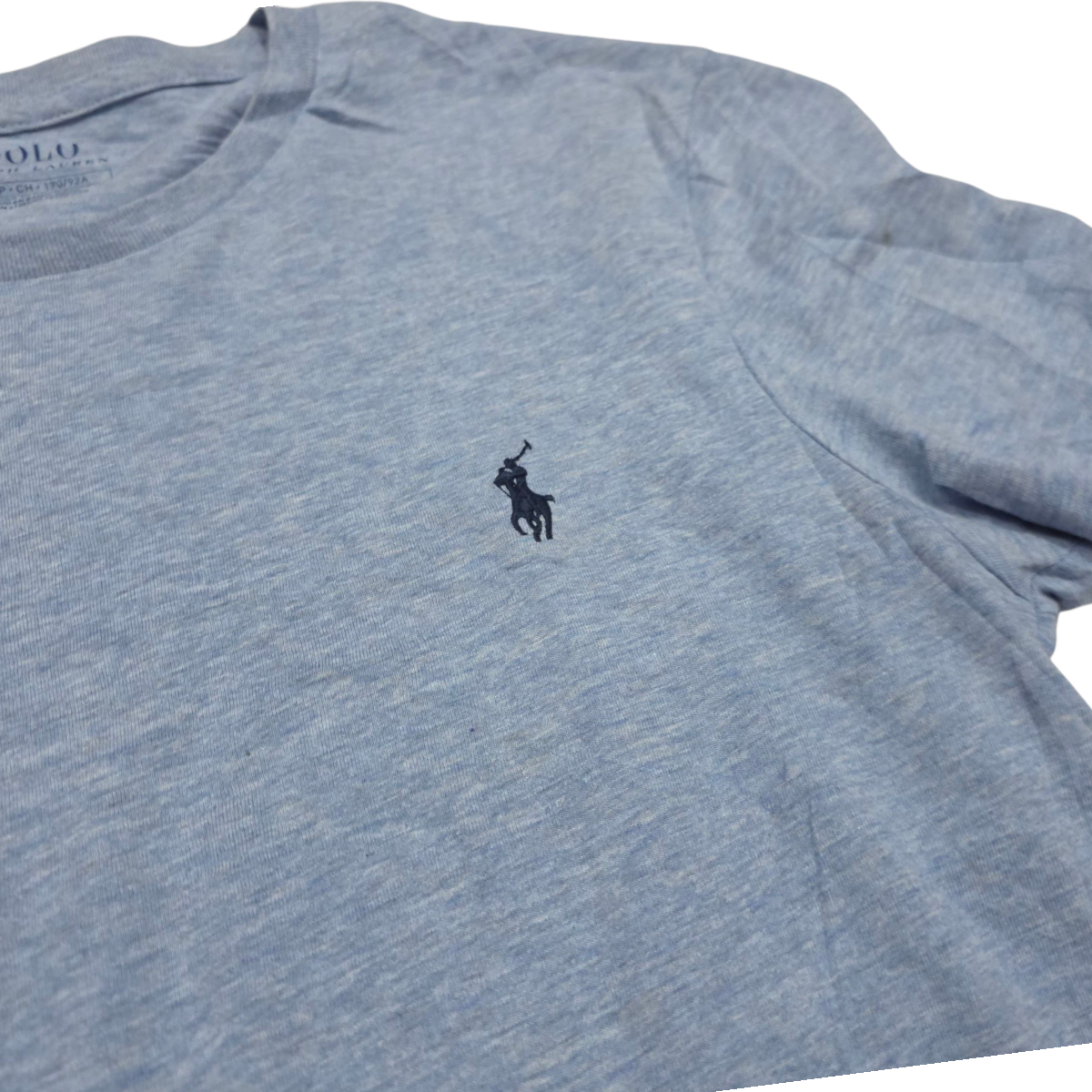 Playera Ralph Lauren Azul Pony Azul Chico S Custom Slimfit