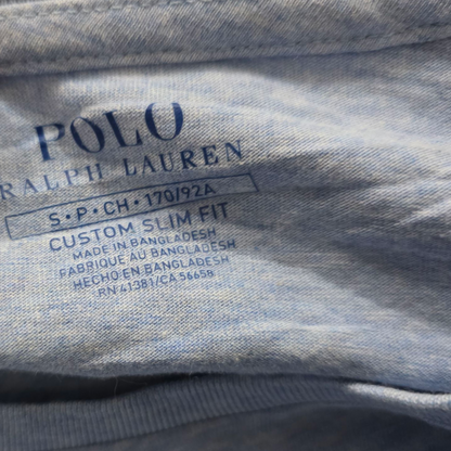 Playera Ralph Lauren Azul Pony Azul Chico S Custom Slimfit