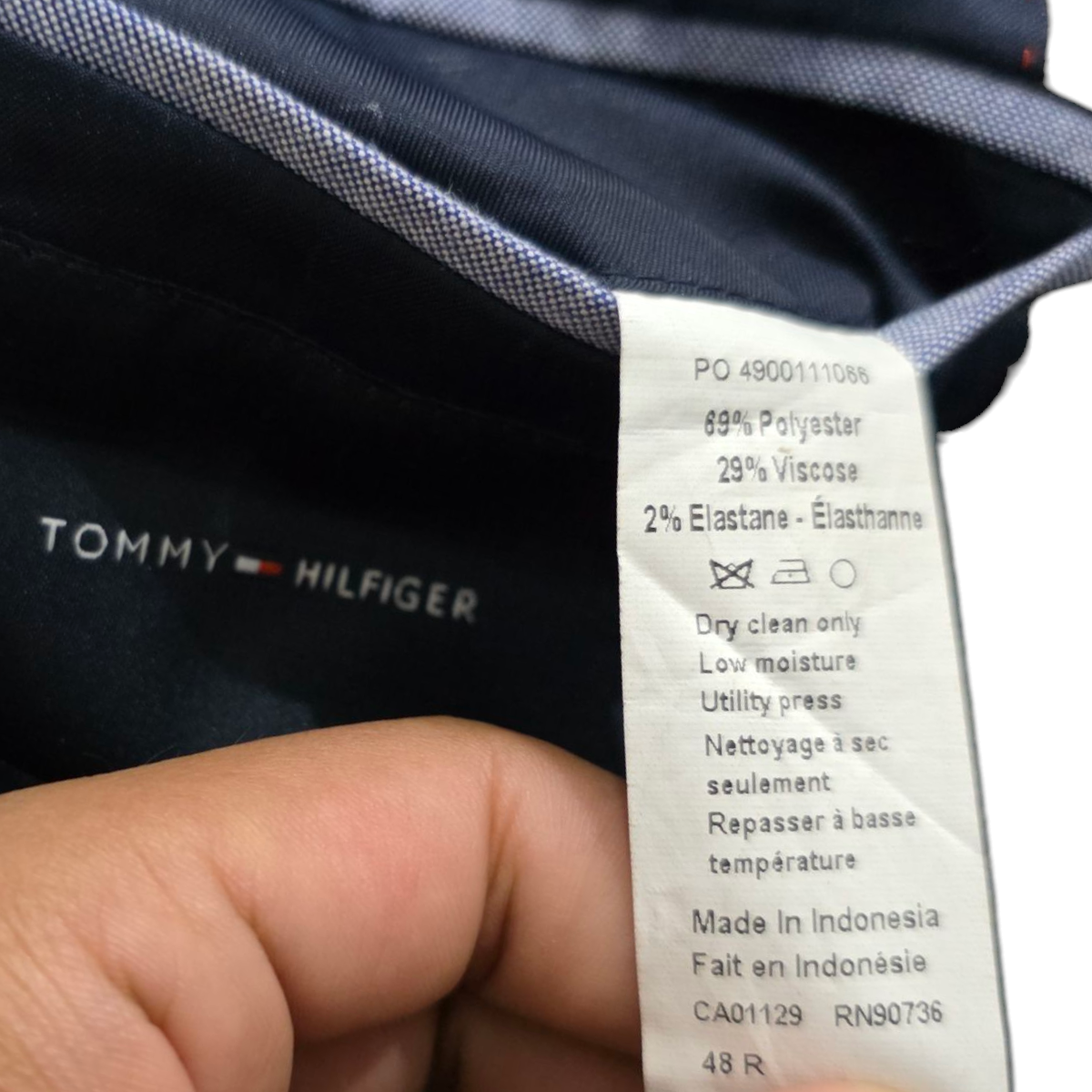 Saco Tommy Hilfiger 48r Cuadro Cafe