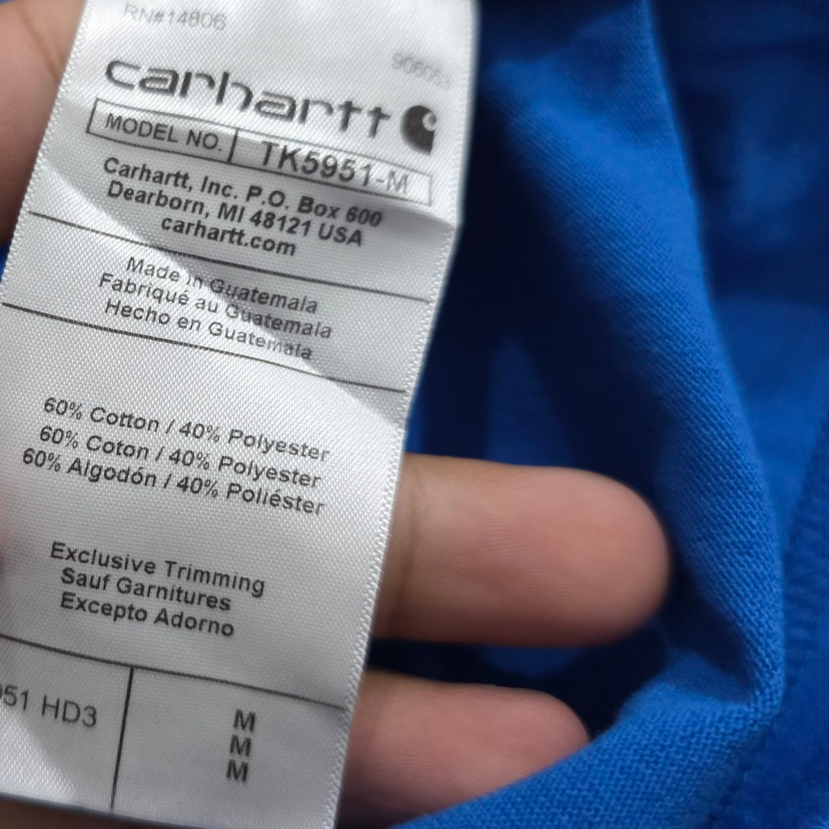 Playera Loose Manga Larga Carhartt Grande L Azul