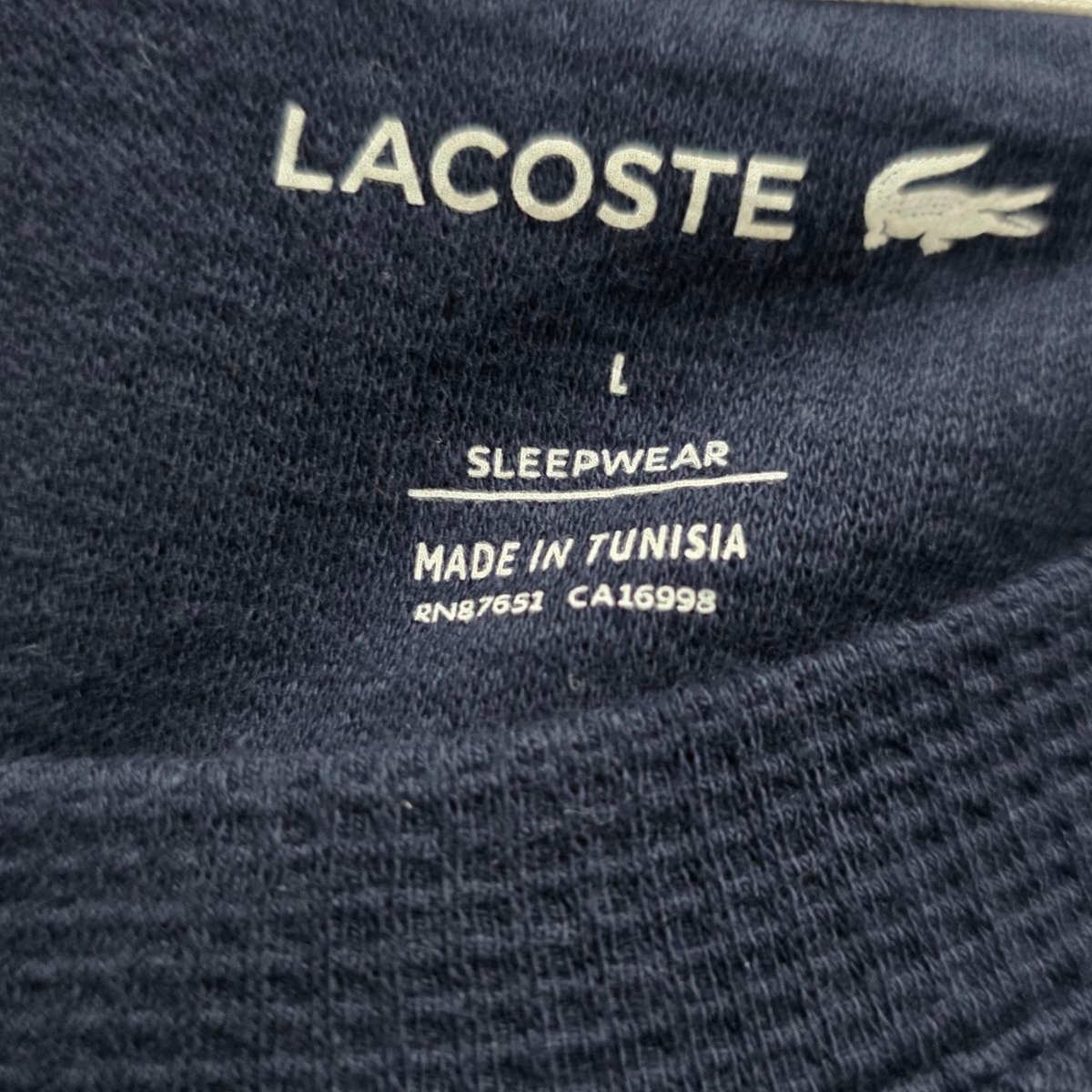 Playera Manga Larga Lacoste Grande L Azul