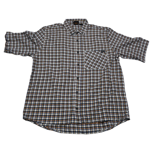 Camisa Manga Corta Timberland Pro Xl Cuadro Azul Y Amarillo
