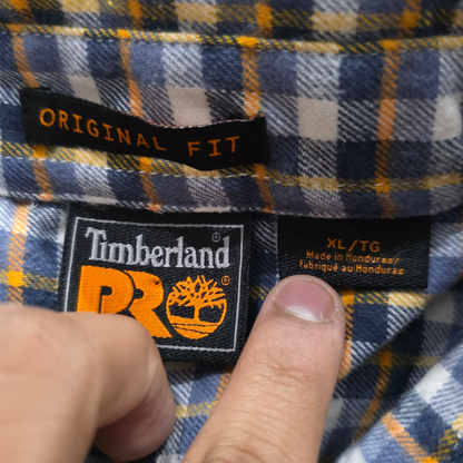 Camisa Manga Corta Timberland Pro Xl Cuadro Azul Y Amarillo