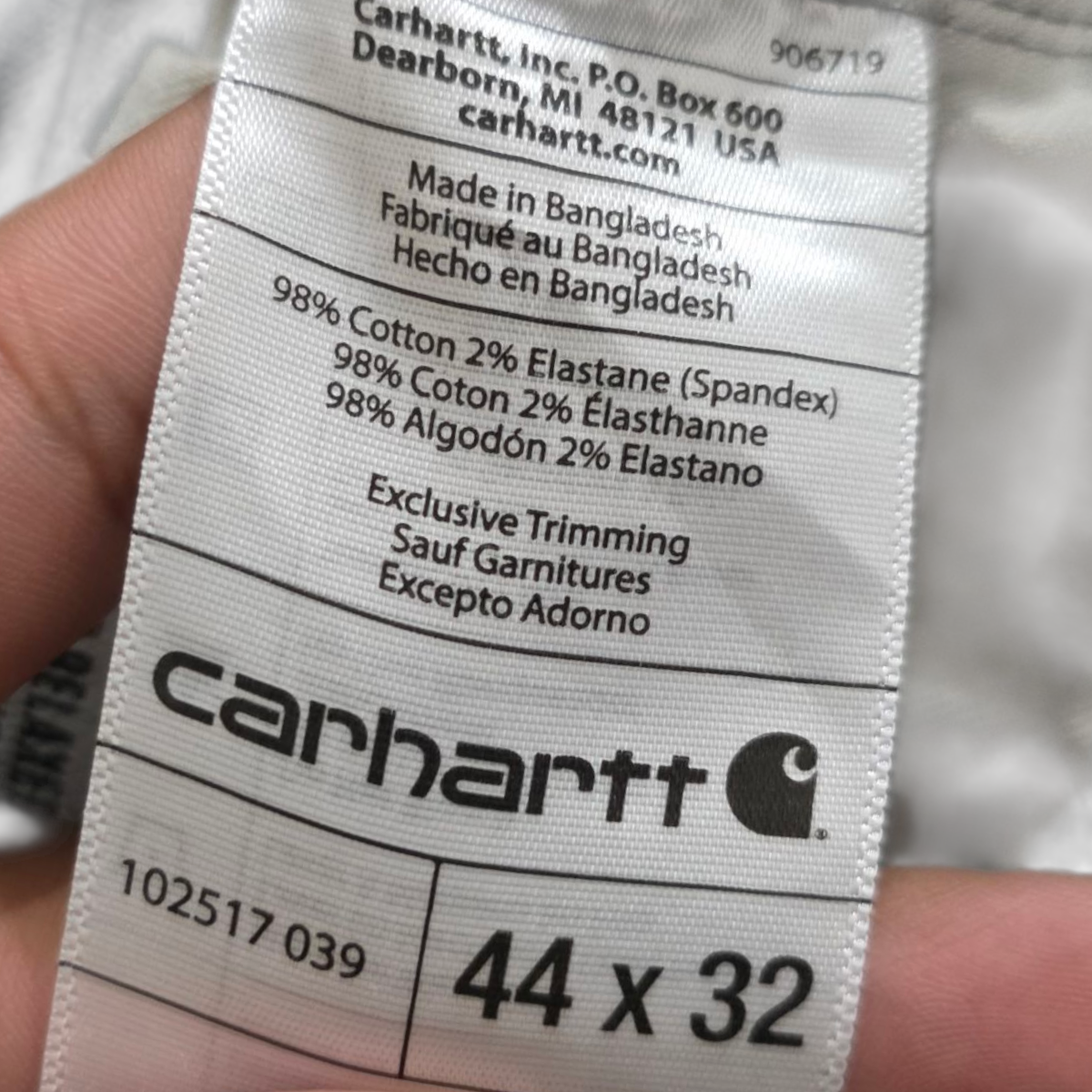 Pantalon Carhartt 44x32 Relaxed Fit Gris