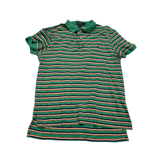 Playera Polo Ralph Lauren Mediana M Verde Lineas Pima