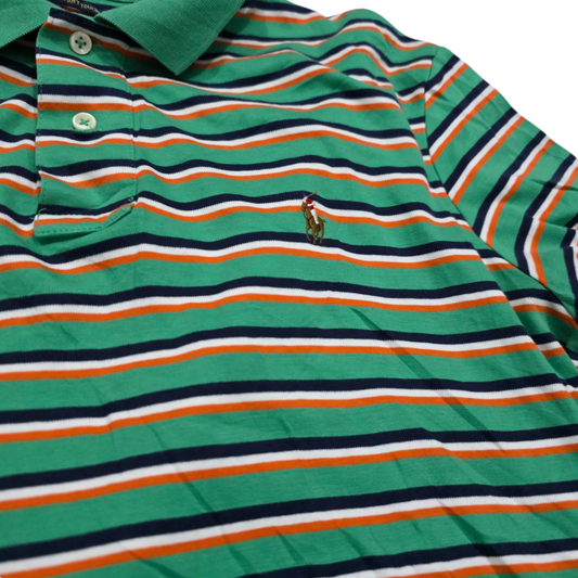Playera Polo Ralph Lauren Mediana M Verde Lineas Pima