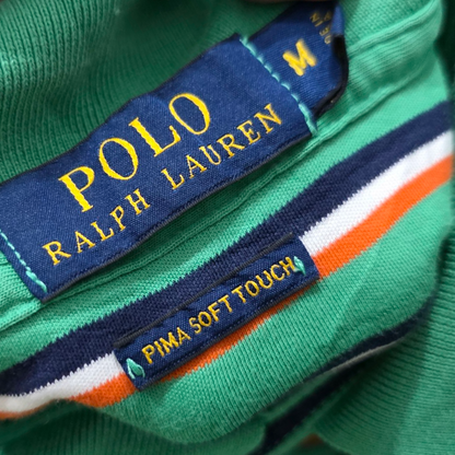 Playera Polo Ralph Lauren Mediana M Verde Lineas Pima