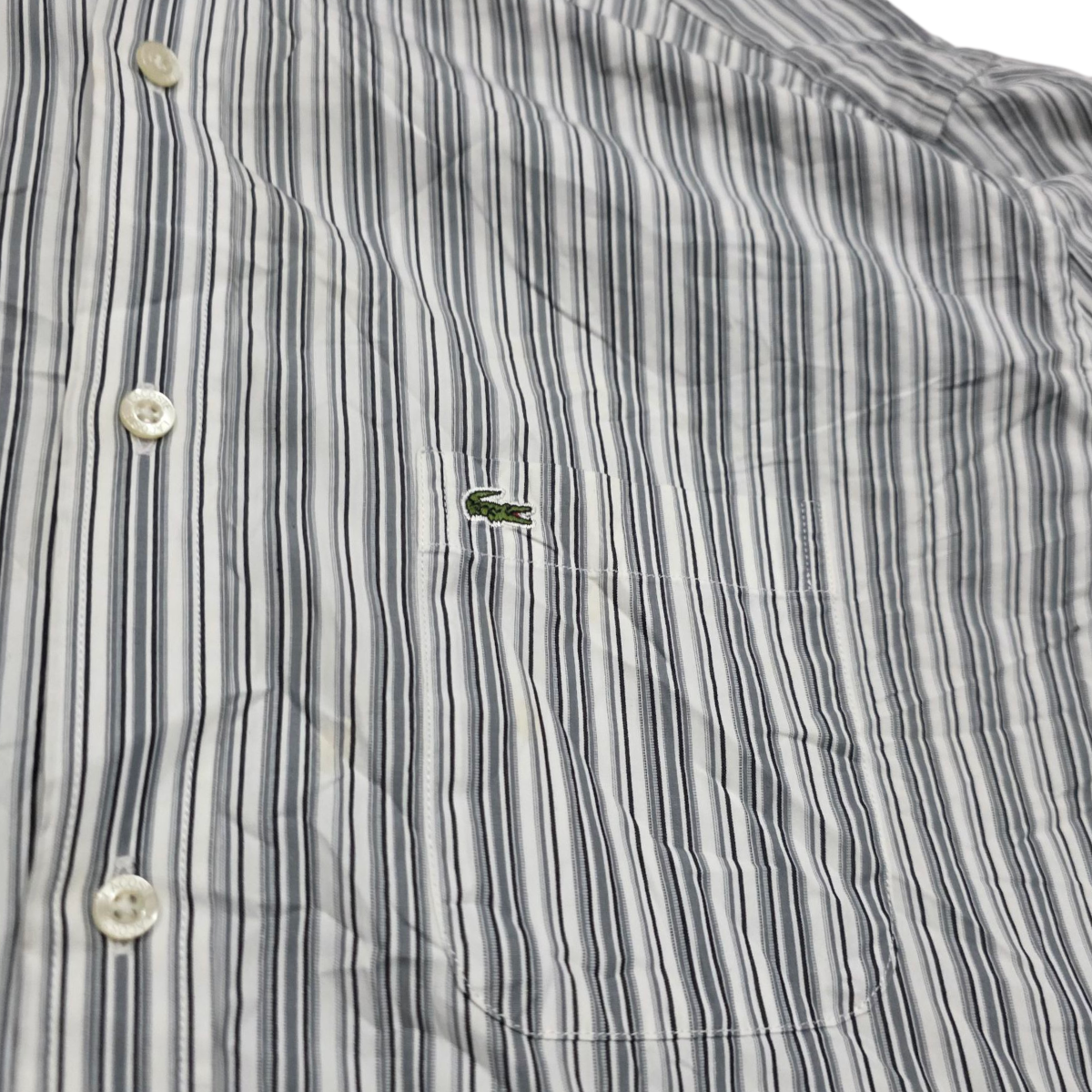 Camisa Lacoste Grande Fr 42 Gris Lineas