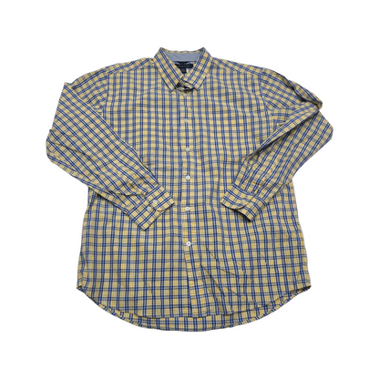 Camisa Tommy Hilfiger Grande L Cuadro Amarillo Y Azul