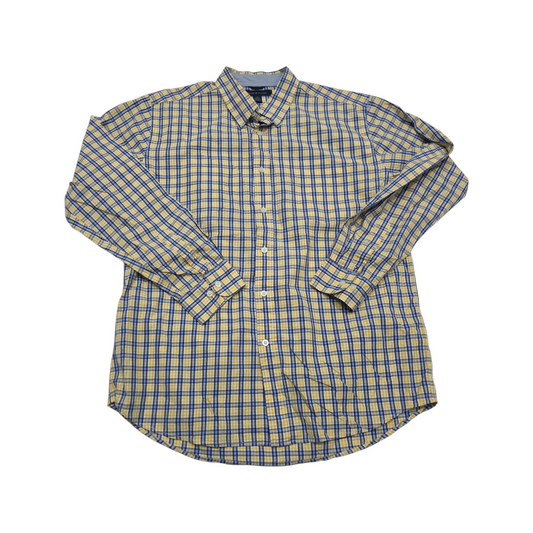 Camisa Tommy Hilfiger Grande L Cuadro Amarillo Y Azul