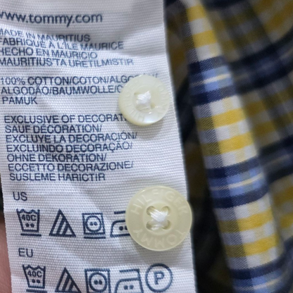 Camisa Tommy Hilfiger Grande L Cuadro Amarillo Y Azul