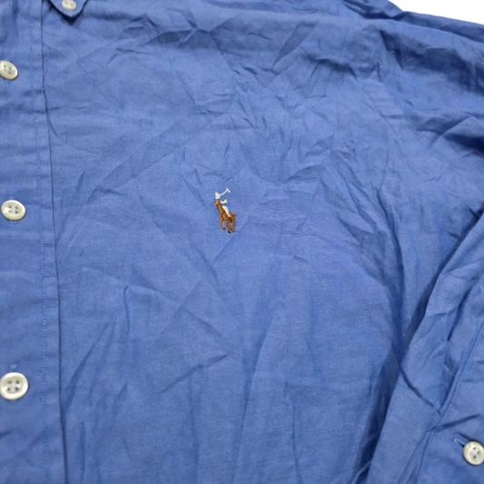 Camisa Yarmouth Ralph Lauren Grande L Azul Pony Colores (Usado)