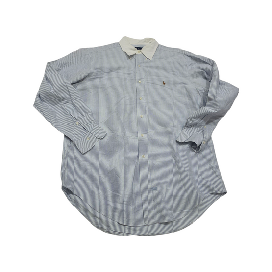 Camisa Ralph Lauren Grande L Azul Claro Lineas Pony Colores