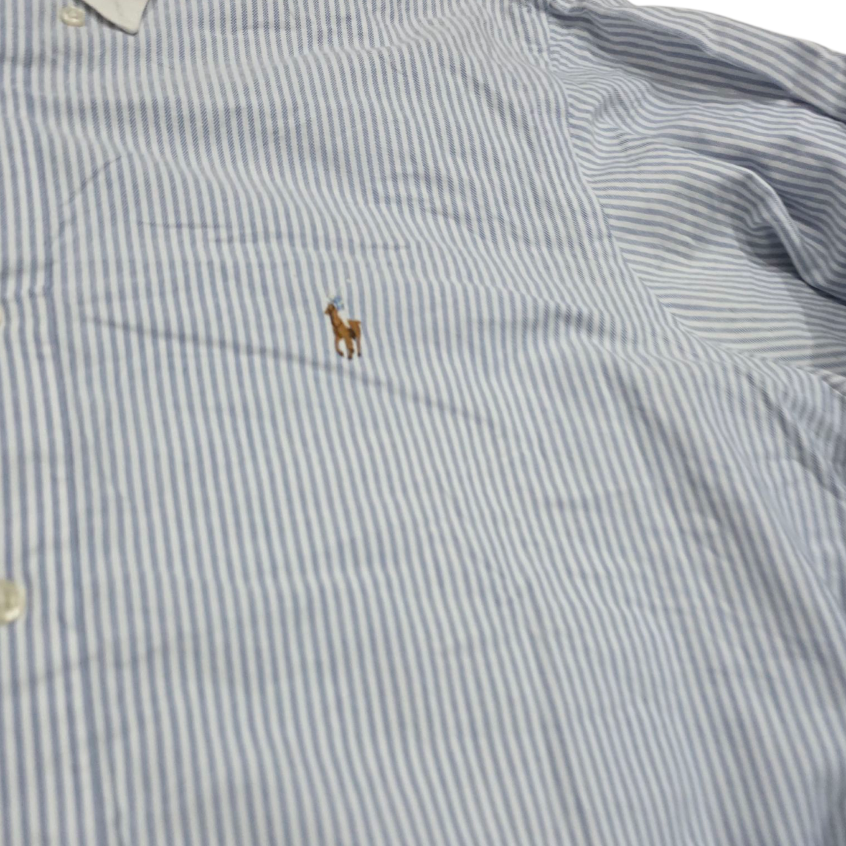 Camisa Ralph Lauren Grande L Azul Claro Lineas Pony Colores