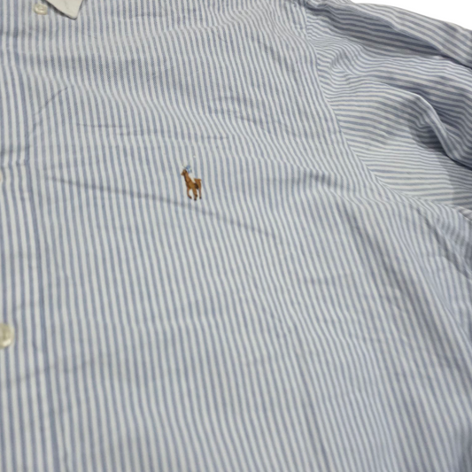 Camisa Ralph Lauren Grande L Azul Claro Lineas Pony Colores