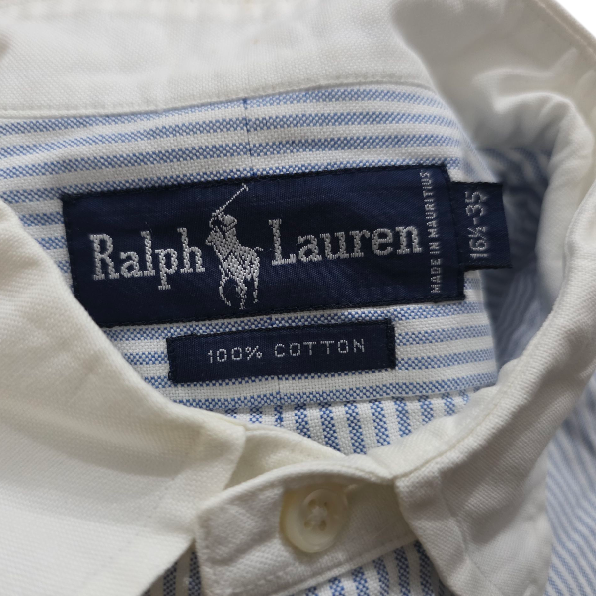 Camisa Ralph Lauren Grande L Azul Claro Lineas Pony Colores