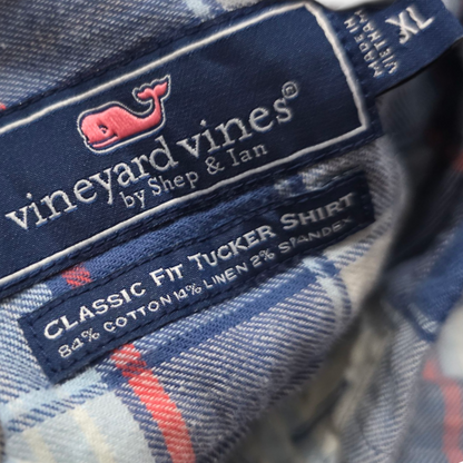 Camisa Vineyard Vines Xgrande Xl Cuadro Azul Y Blanco