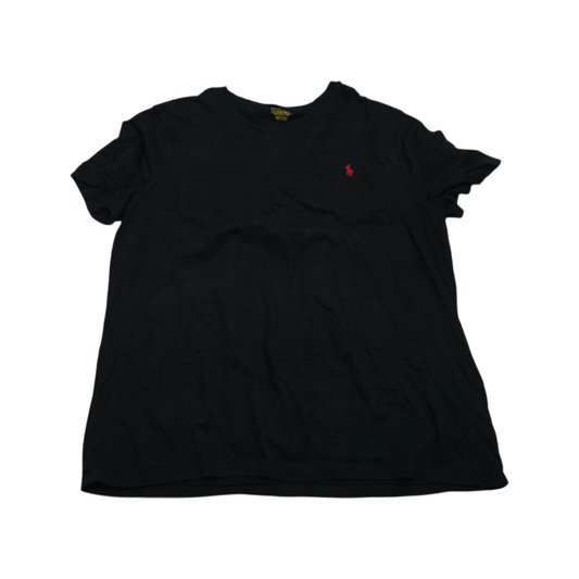 Playera Ralph Lauren Xgrande Xl Negro Pony Rojo Custom Slim (Usado)
