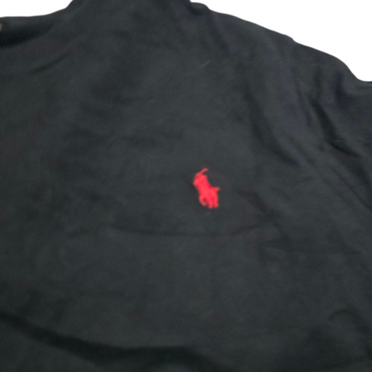 Playera Ralph Lauren Xgrande Xl Negro Pony Rojo Custom Slim (Usado)