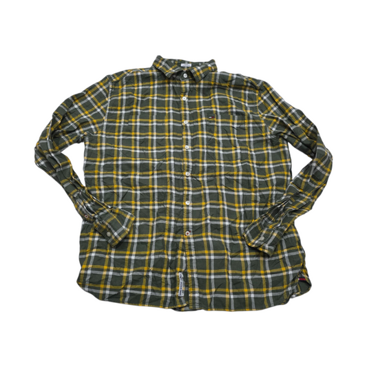 Camisa Tommy Hilfiger Xgrande Xl Cuadro Verde Y Amarillo