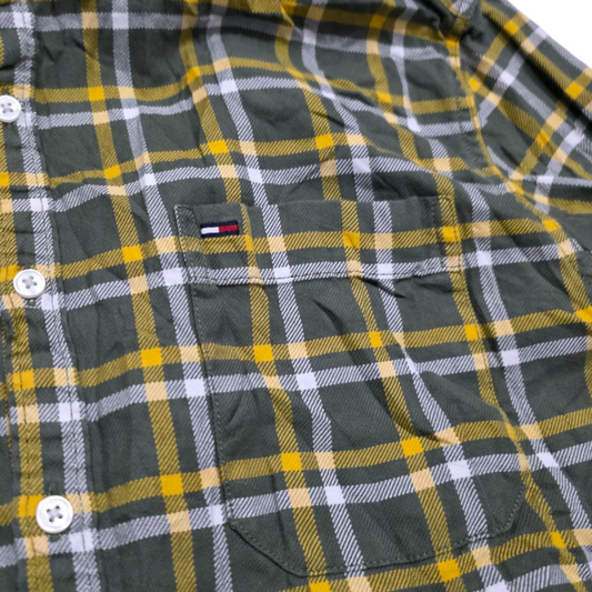 Camisa Tommy Hilfiger Xgrande Xl Cuadro Verde Y Amarillo