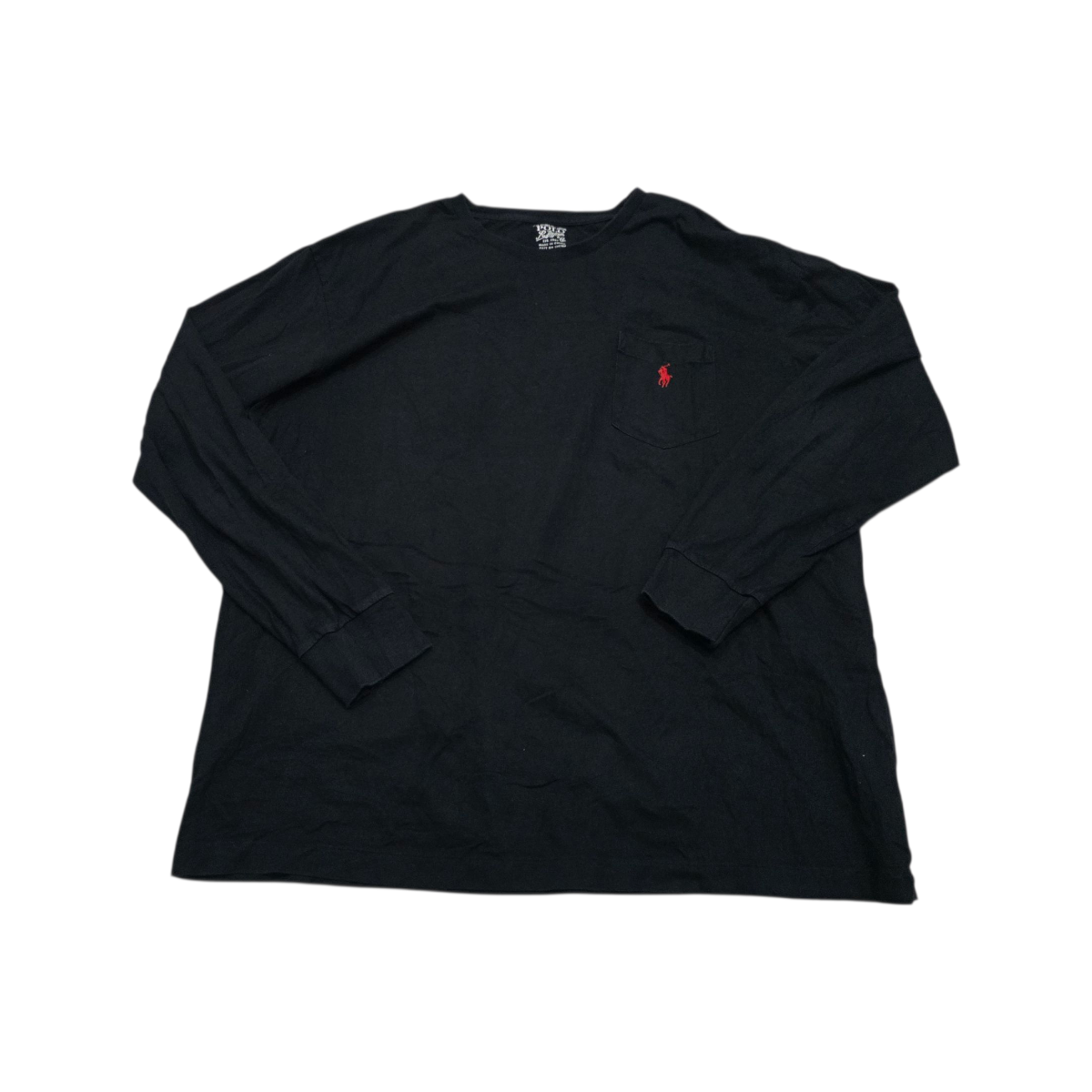 Playera Manga Larga Ralph Lauren Xgrande Xl Negro Pony Rojo