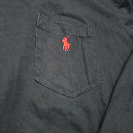 Playera Manga Larga Ralph Lauren Xgrande Xl Negro Pony Rojo
